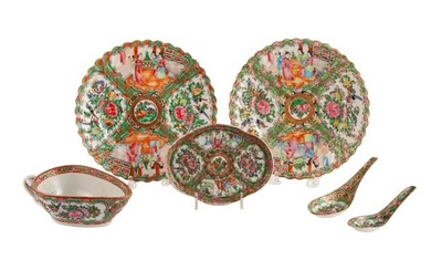 GROUPING of (19th c) ROSE MEDALLION CHINA