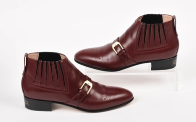 GUCCI Red Bordeaux Women's Ankle Boots (Size 38)