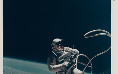 [Gemini IV] Cover of LIFE: The first US spacewalk; Ed White spacewalking...