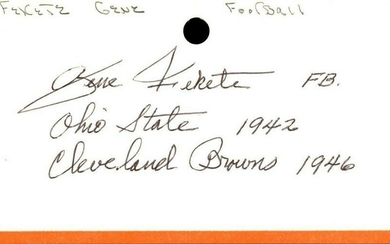 Gene Fekete Signed Index Card 3x5 Autographed Browns Ohio State 72211