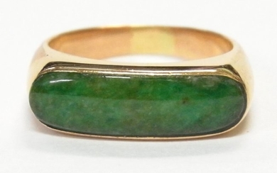 Genuine Jadeite 18k Gold Vintage Sadddle Ring Unisex
