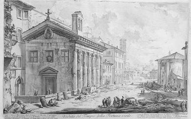 Giovanni Battista Piranesi (1720 - 1778), "Veduta del tempio della Fortuna Virile"