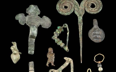 Greek, Roman, Byzantine Bronze, Brass, & Gold Pieces