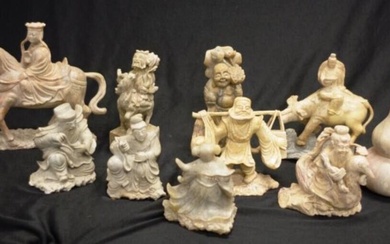 Group Chinese carved soapstone figures