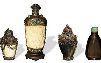 Group of 6 Chinese Snuff Bottles, Late 19th-Early 20th