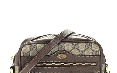 Gucci GG Supreme Monogram Web Mini Ophidia Shoulder Bag Brown