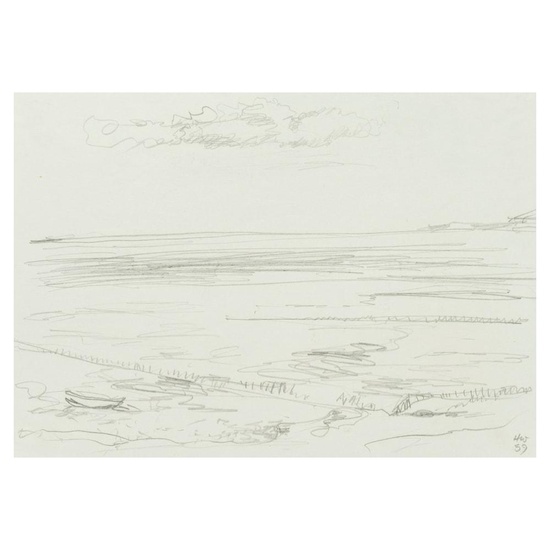 H. WINGLER (1896-1981), Keitum on Sylt, 1959, Pencil