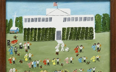 Helen Pickle (American/Mississippi, 1914-2002) , "My White House Egg Roll", 1985, acrylic on canvas