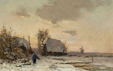 Hendrik Otto van Thol (1859-1902), Winterdag met houtsprokkelaar