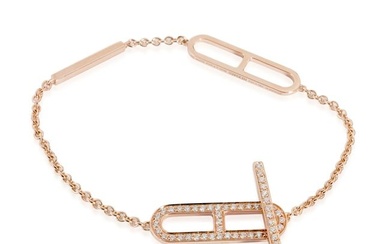 Hermes Ever Chaine DAncre Bracelet Small Model in 18KT Rose Gold 0.37ctw