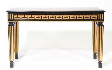 Hollywood Regency Style Black & Gold Hall Table