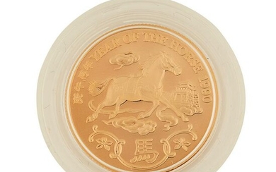 Hong Kong â€“ A year of the Horse, 1990 proof gold