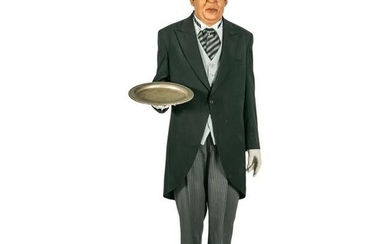 Hyper-Realistic Life Sized Male Butler Sculpture