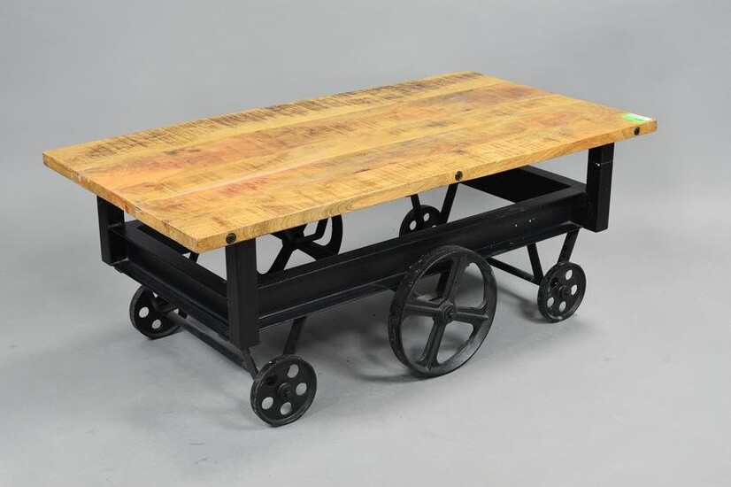 Industrial Style Rolling Coffee Table