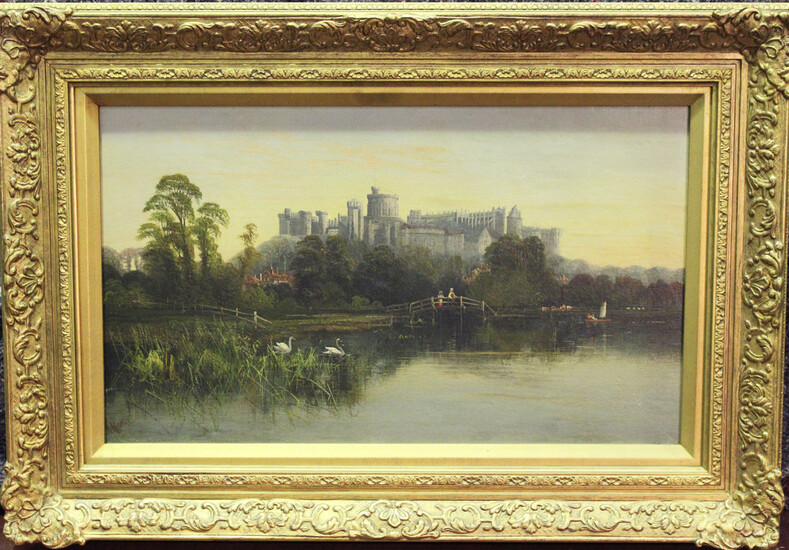 J.B. Allan - Windsor Castle from the River Thames, and Thames River Scene with Figures in Punts, a p