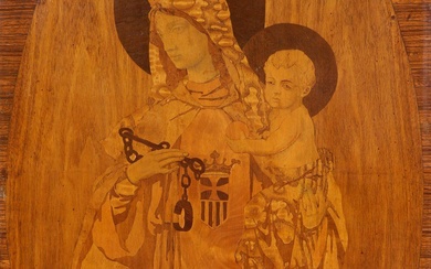 JOAN BUSQUETS I JANÉ (Barcelone, 1874 - 1949). Plafond moderniste avec la Vierge de la...