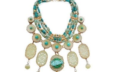Jade, Turquoise and Hardstone Necklace, Tony Duquette