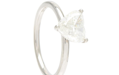 Jewellery Solitaire ring SOLITAIRE RING, platinum, heartshape diamond 1,50 c...
