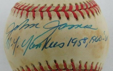 John James NY Yankees 1958/1961 World Champs Signed OAL Baseball JSA 136565