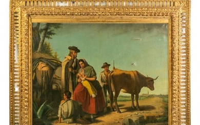 Jose Roldan (1808-1871) Realism Genre Oil Painting