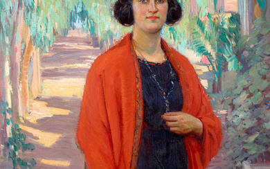 Joseph Kleitsch (1882-1931) The Girl in Red 49 3/4 x...