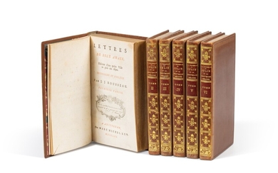 Julie ou La nouvelle Heloïse. Amsterdam, 1761. 6 vol. in-12. Veau brun, reliure pastiche. Édition originale., Rousseau, Jean-Jacques