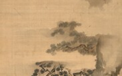 KAKEMONO À L'ENCRE ET COULEUR SUR SOIE, Japon, XIXe siècle