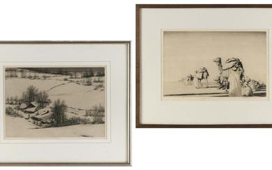 KERR EBY (Connecticut/Canada/Japan, 1889-1946), Two prints:, 8.75" x 14" and 10.25" x 14.5"