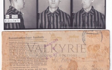 KL Auschwitz folded letter + copy of Photo 1943