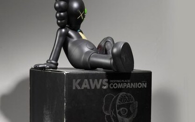 Kaws (born 1974)Place De Repos (Black), 2013Painted vinyl in its original packagingMedicom edition at 500 copies27 x 22.5 x 22 cm