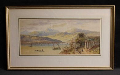 L. Lewis, late 19th, early 20th century, continental lake scene...