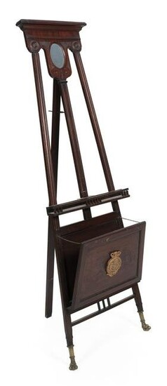LATE VICTORIAN CARVED WALNUT ARTIST’S EASEL Late