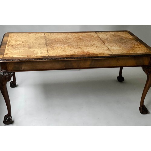 LIBRARY TABLE, early 20th century English Queen Anne style f...