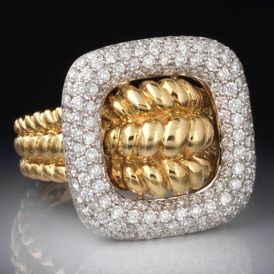 Ladies' 18k Gold and Diamond Cocktail Ring