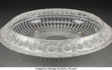 Lalique Clear and Frosted Glass Marguerites Bowl