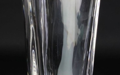 Large Heavy Kosta Boda Glass Vase, signed to base (H25cm Dia13cm)