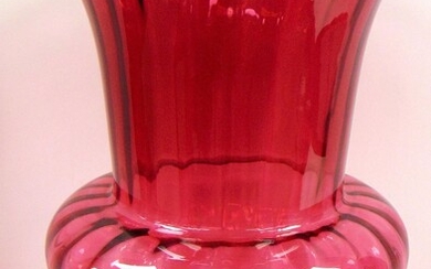 Large Pilgrim cranberry glass vase