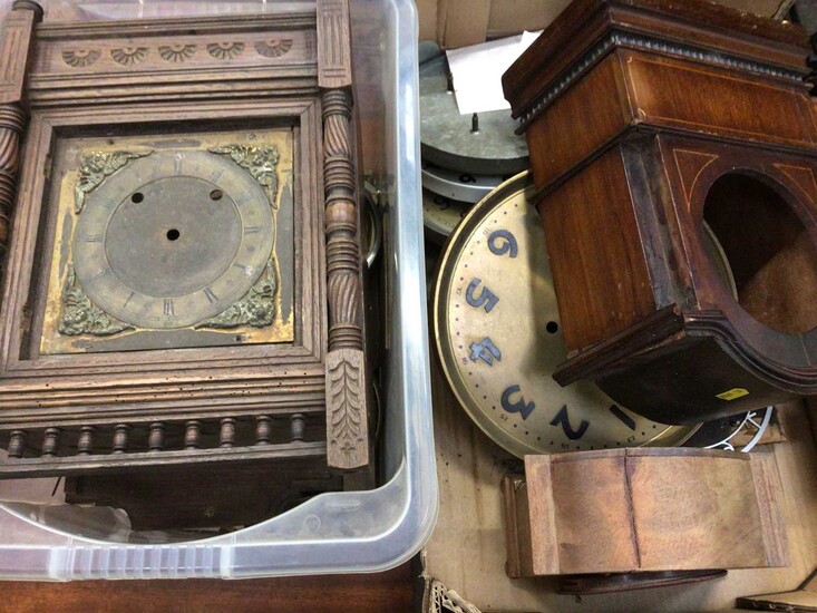 Large selection of wooden mantel clock cases