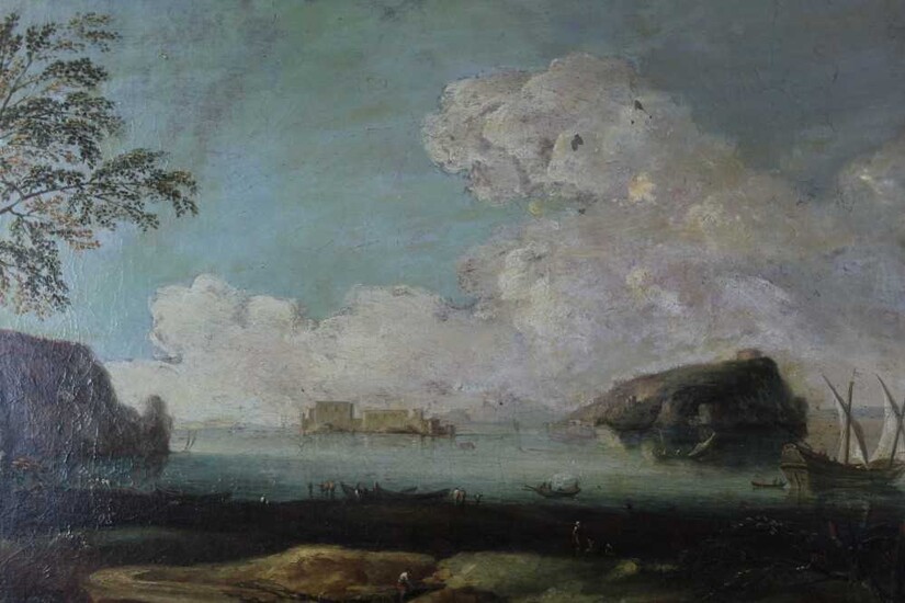 Late 18th century framed oil landscape