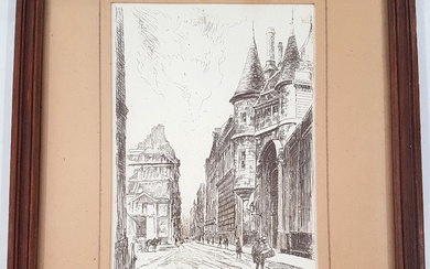 Léonide Robin, Trois gravures de Paris : -la tour Jean Sans Peur -rue Frederic Sauton...