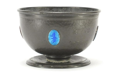 Liberty & Co Tudric pewter bowl with blue enamel
