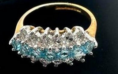 Light Blue & White Swarovski Crystals Ring