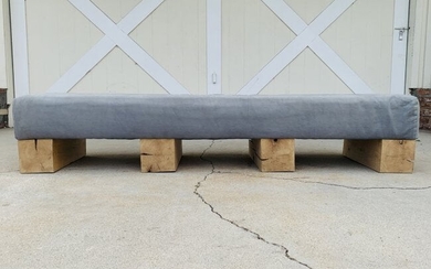 Long Custom Bench With Solid Wood Bases
