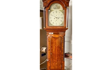 Longcase clock, painted dial with classical lady figure and ...