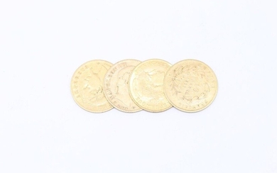 Lot of 4 pieces of 10 gold francs