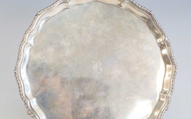 Lot details A George V silver salver, of shaped circular...