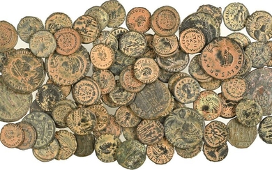 Lot of 80 small bronzes (AE3-AE4) from the Lower Empire...