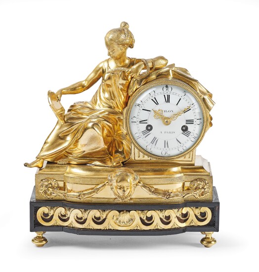 A Louis XVI Ormolu Mantel Clock ‘Filon á Paris’ Allegory of Wisdom