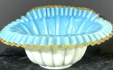 Lux Vintage MURANO Turquoise Sea Shell Bowl