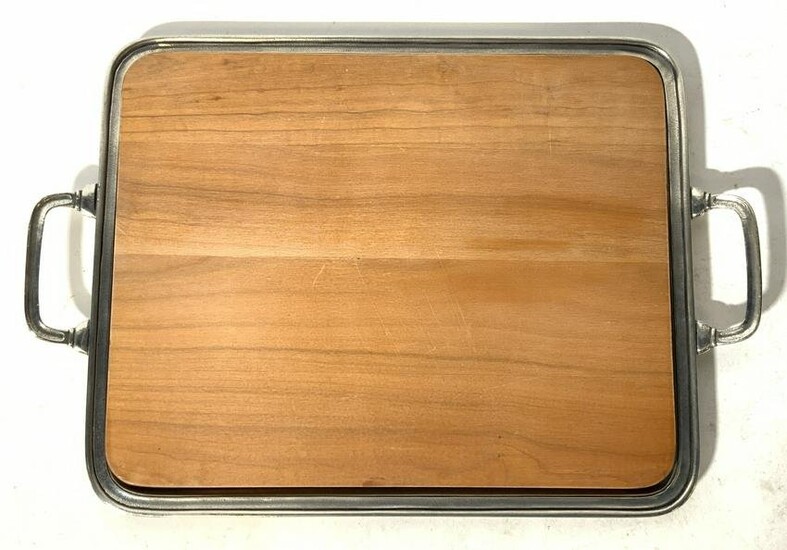 MATCH Pewter and Wooden Handled Cheese Tray